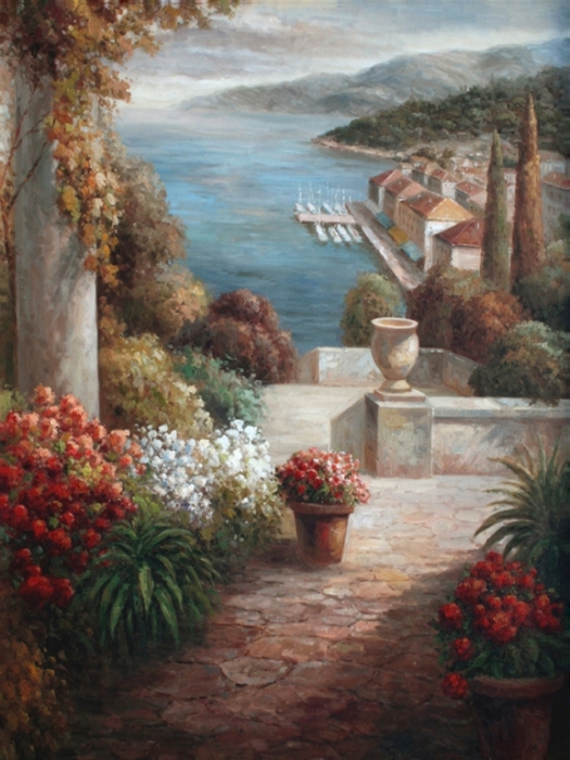 PA89960B Mediterranean Garden View