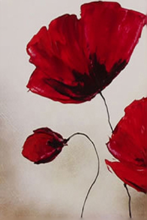 ZS10631 Red Poppy Panel Triptych I