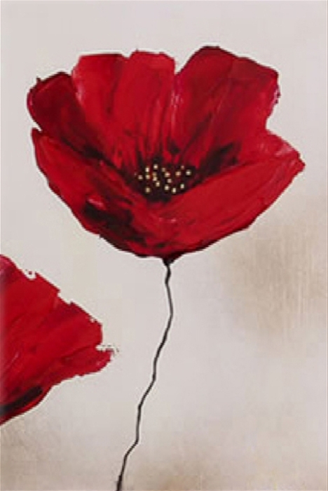 ZS10633 Red Poppy Panel Triptych III